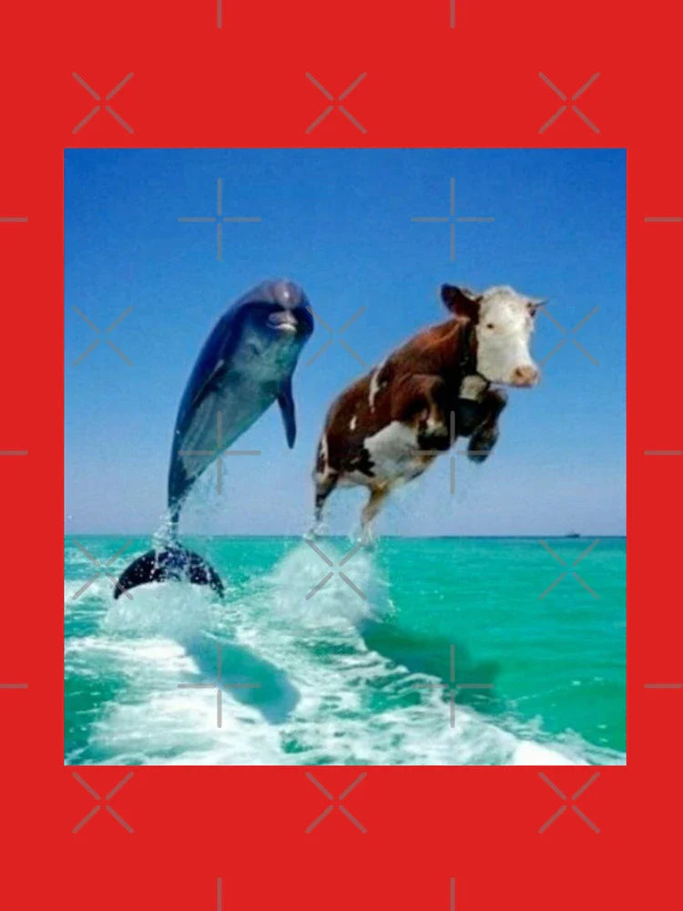 Cow swimming with Dolphin Classic T-Shirt