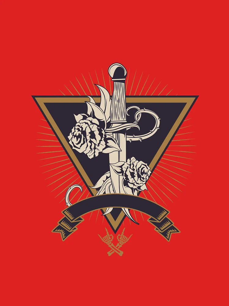 Retro Sword & Roses Classic T-Shirt