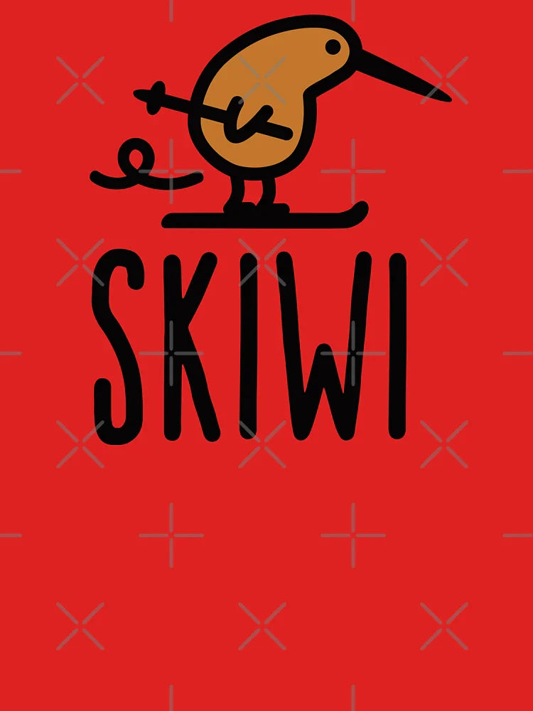 Skiwi funny kiwi New Zealand bird ski cartoon Classic T-Shirt