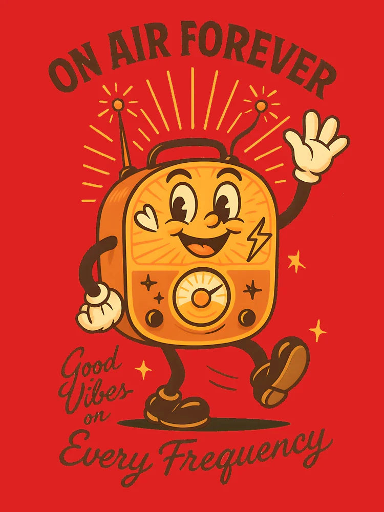 Retro Radio Cartoon – On Air Forever Classic T-Shirt