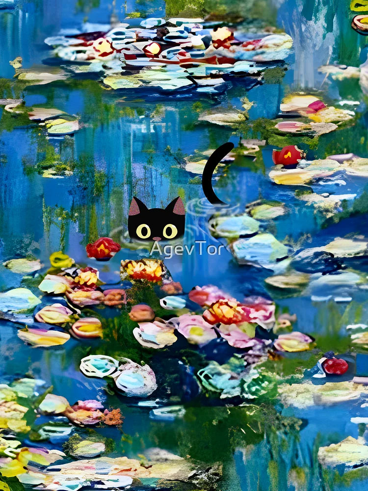 Monet Water Lilies | Monet Waterlily Cat Prints  Classic T-Shirt