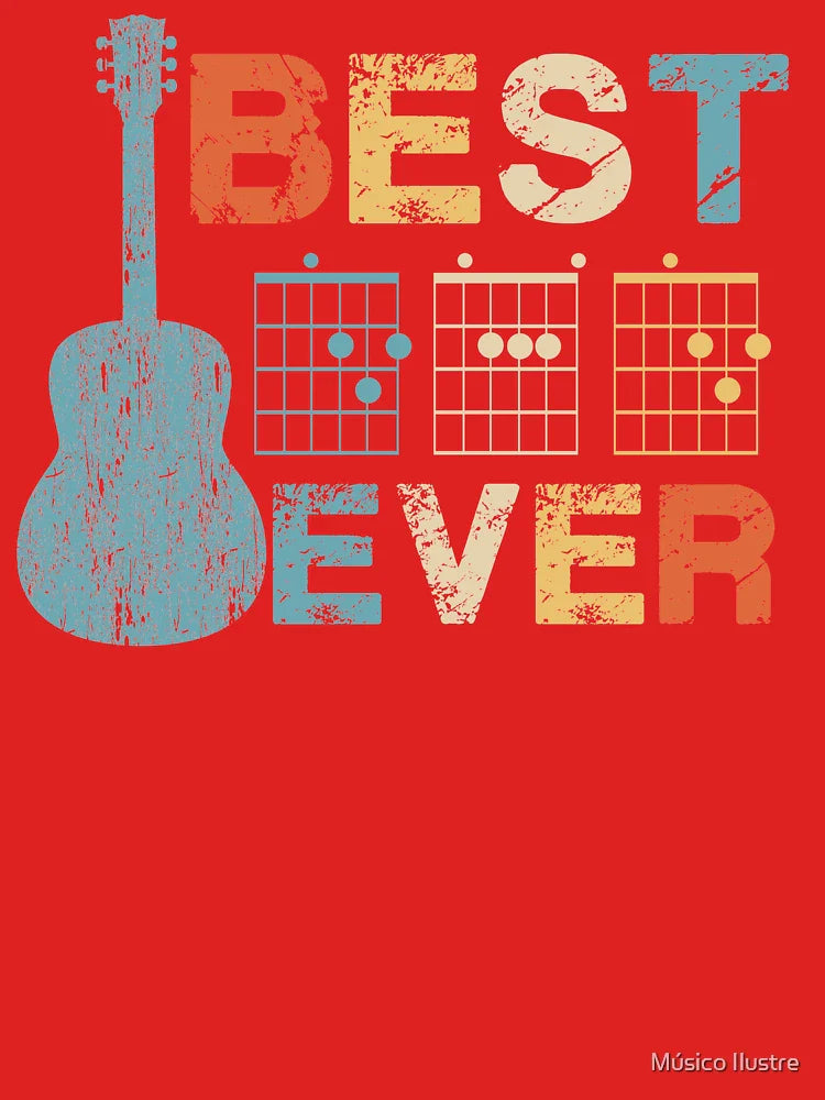 Best Dad Ever Guitar Chords Musician Funny Fathers Day Gift Idea Tshirt Classic T-Shirt