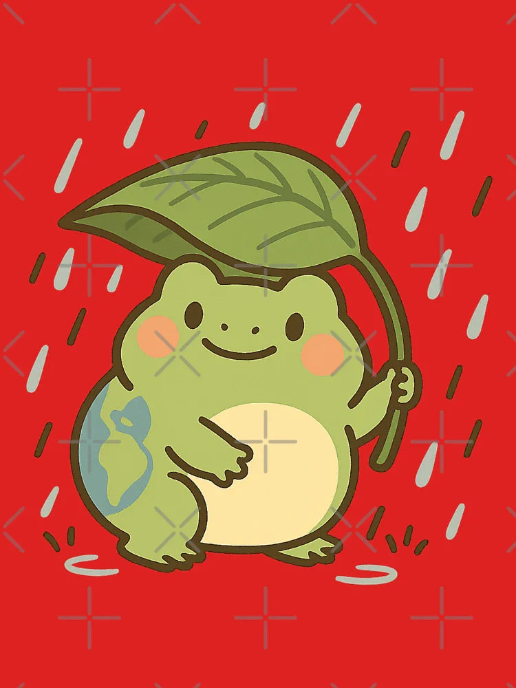 Earth Frog Sticker Leaf Rain Eco Cute Nature Classic T-Shirt
