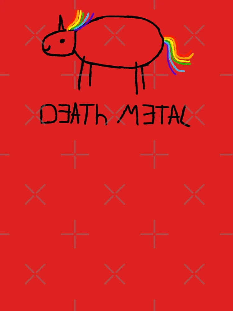 Death Metal Funny Colorful Unicorn Drawing Design Classic T-Shirt