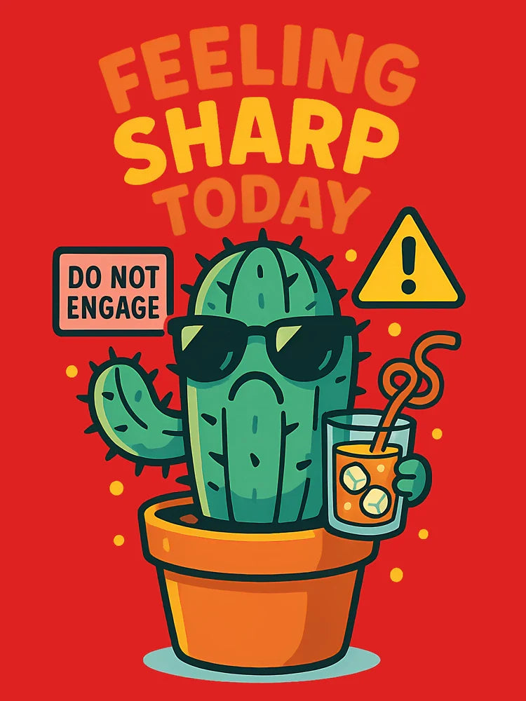 Feeling Sharp Today – Funny Grumpy Cactus Classic T-Shirt