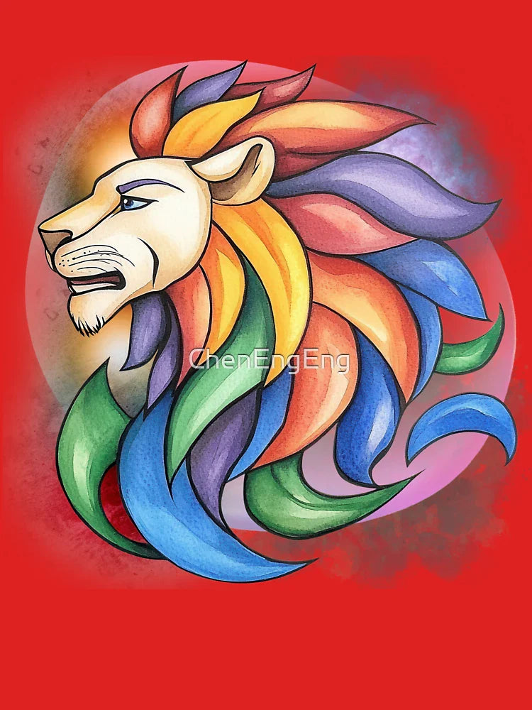 Rainbow Lion Spirit – Bold Watercolor Pride Art Classic T-Shirt