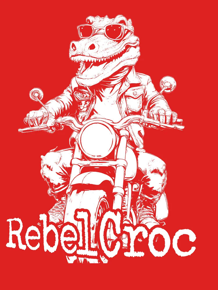 Rebel Croc – Biker Gator Rides Again in white Classic T-Shirt