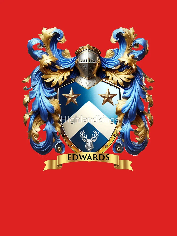 Edwards Heraldic Shield  Chevron of Valor with Stag & Golden Stars Classic T-Shirt