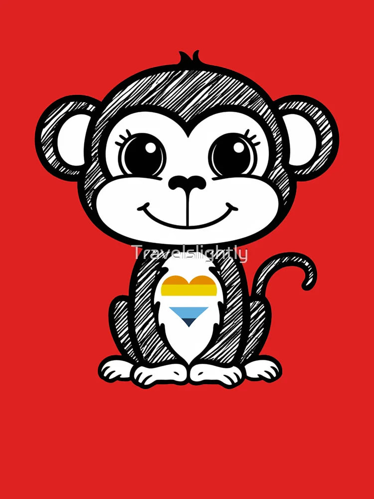 Cute Pride Monkey with AroAce Pride Heart  Classic T-Shirt