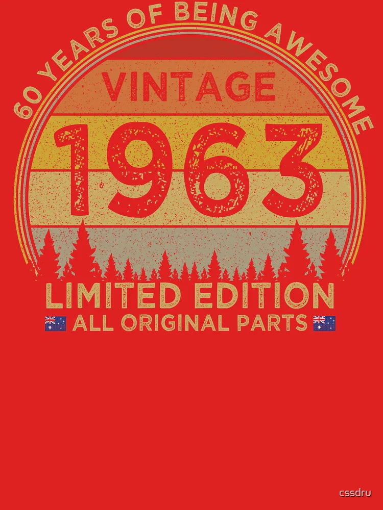 60th Birthday Vintage 1963 Limited Edition Patriotic Australia Classic T-Shirt