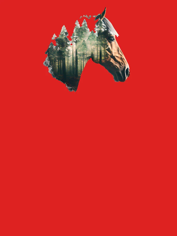 Horse in Wilderness: Double Exposure Art Classic T-Shirt