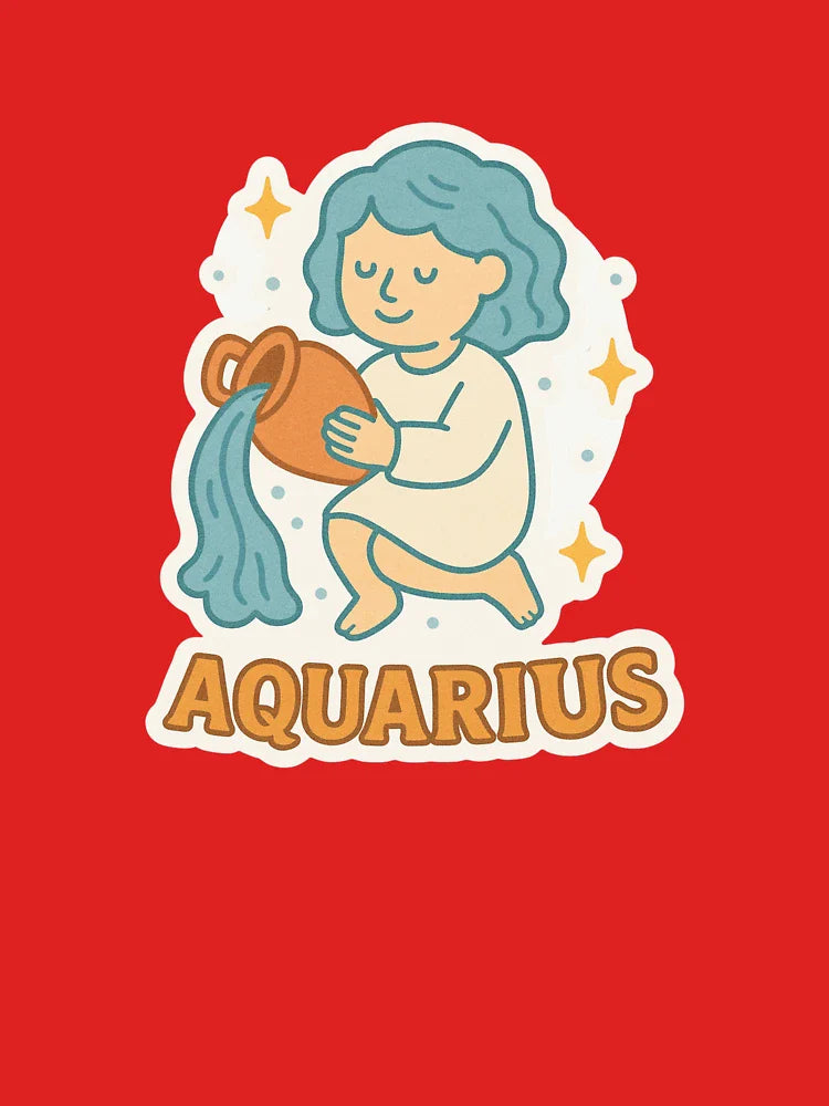 Aquarius Zodiac Sign Sticker – Innovative, Independent, and Eccentric Aquarius Design Classic T-Shirt