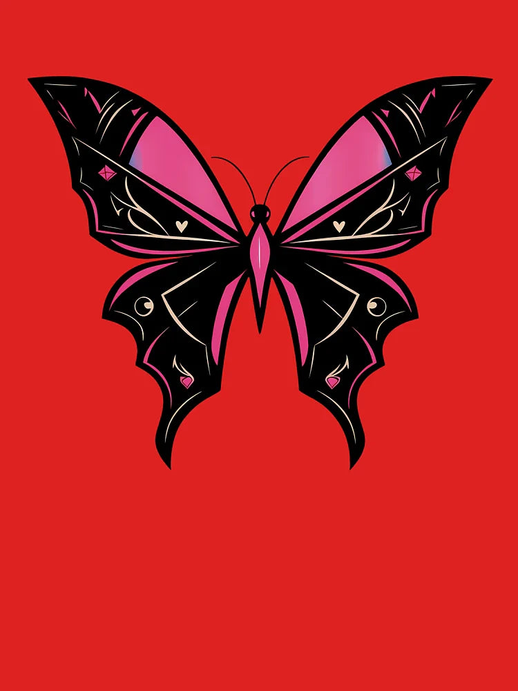 Lovely Pink and Black Butterfly Classic T-Shirt