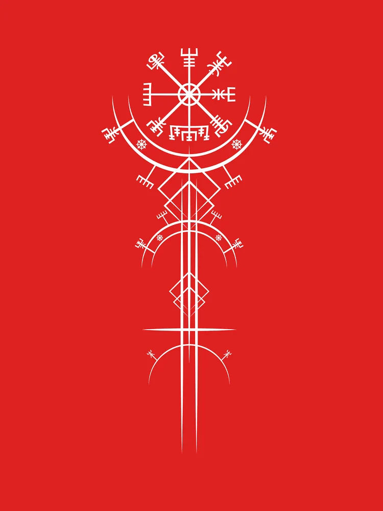 Vegvisir ancient viking magic navigation compass. Art Deco verticle design Classic T-Shirt