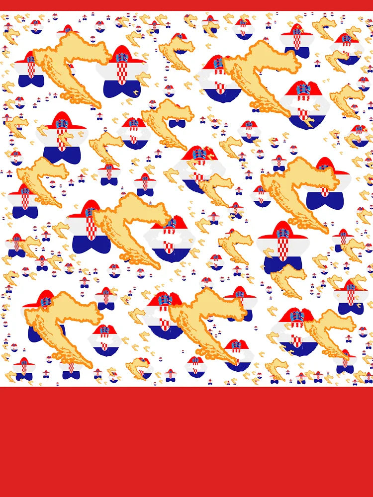 Croatia Montage With Country Shape Stars And Flag Overlays | Croatie Montage Avec Couvertures Pays Etoiles Et Drapeaux | Croacia Montaje con sobreimpresiones de bandera y estrellas de países Classic T-Shirt