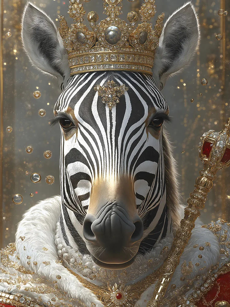 Anime Royal Zebra King Crowned Gold Regal Elegance Wild Majesty Classic T-Shirt