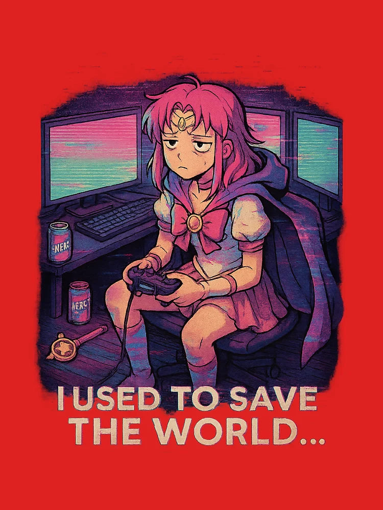 Used to save the world anime satire  Classic T-Shirt