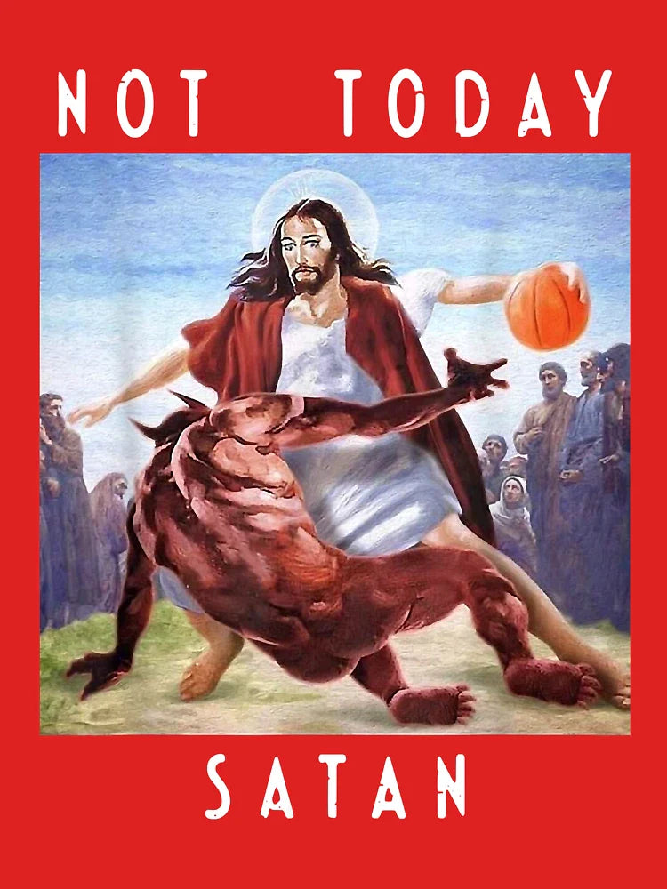 Not Today Satan  Jesus vs Satan in Basketball Classic T-Shirt