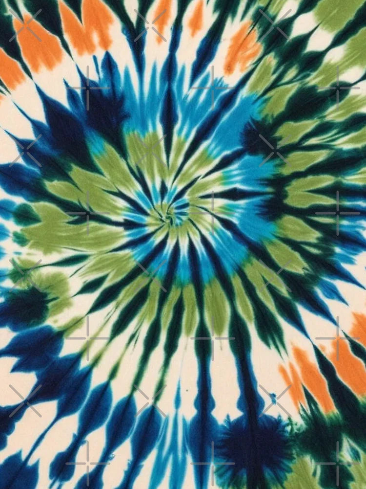 Beautiful Spiral Dye with Blue, Orange and Green tie dye - colorful or playful tie-dye print Classic T-Shirt