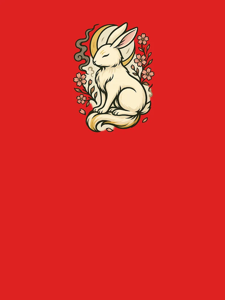 Mystical Rabbit Spirit with Cherry Blossoms – Japanese Tattoo Style Classic T-Shirt
