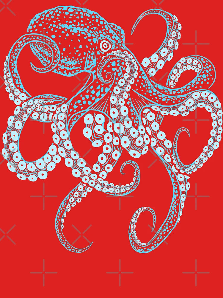 Deep-sea blue kraken octopus in combat stance Classic T-Shirt