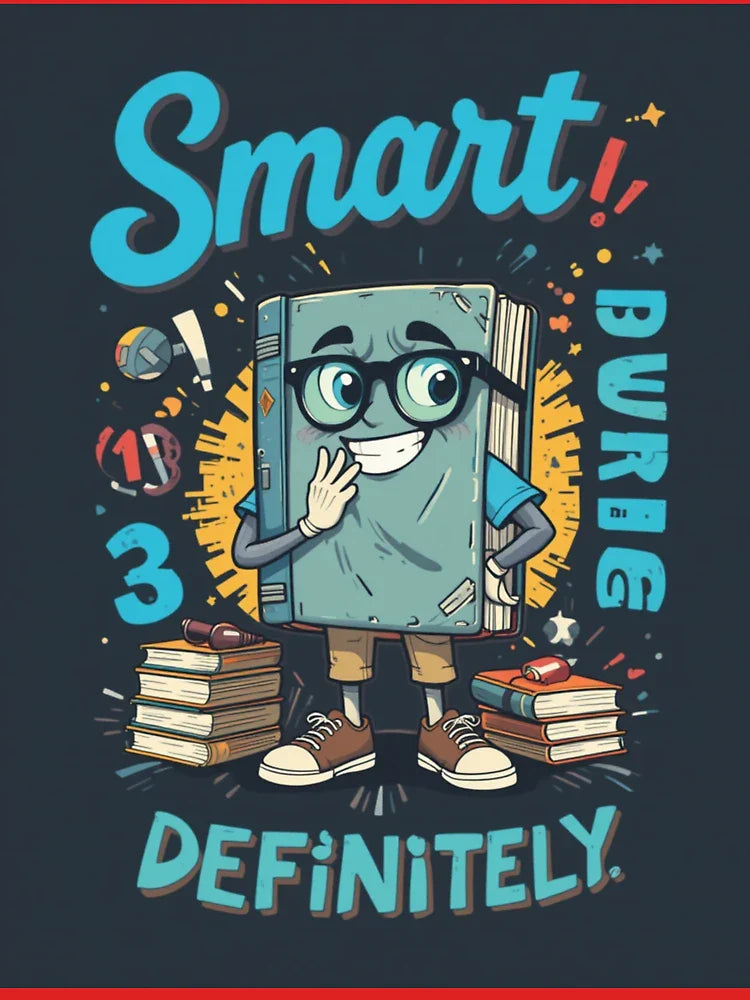 Smart Book Character Funny School Graphic Design Classic T-Shirt