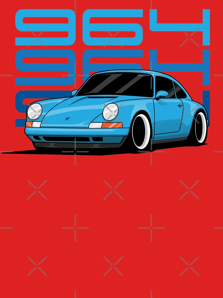 Porsche 964 Illustration Blue Classic T-Shirt