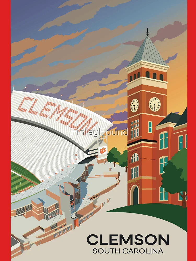 Clemson - Death Valley Football Stadium and Tillman Hall Classic T-Shirt