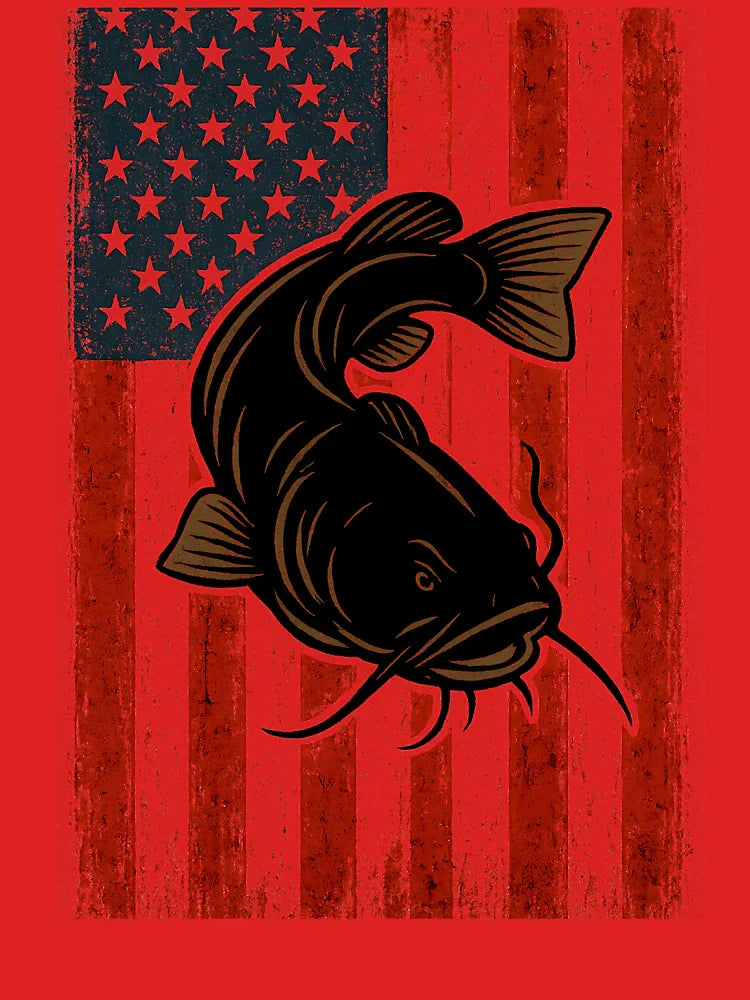 4th of July Fishing USA Flag Catfish Catfishing Patriotic Classic T-Shirt