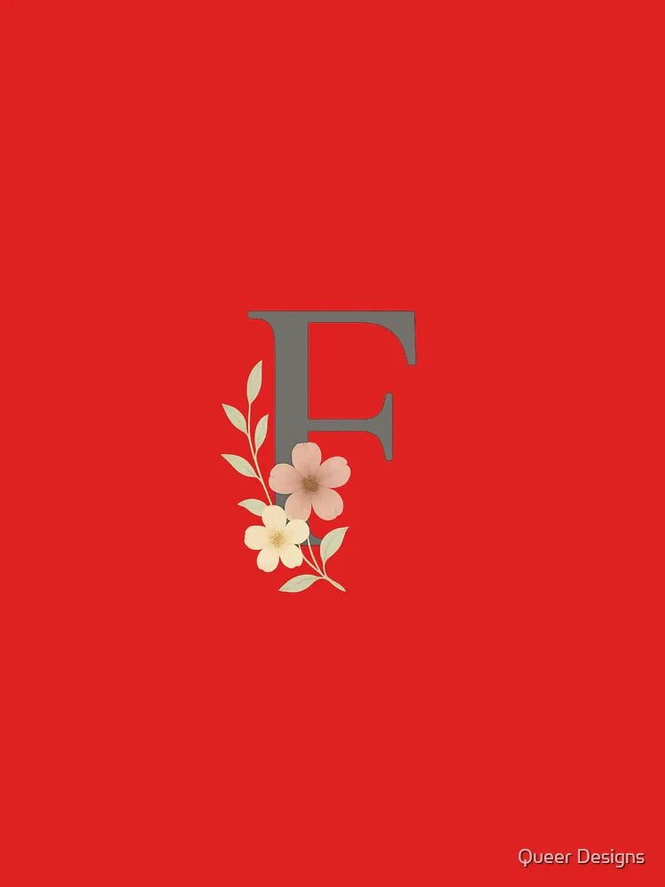 Floral Monogram “F” – Watercolor Flower Alphabet Letter Art Classic T-Shirt