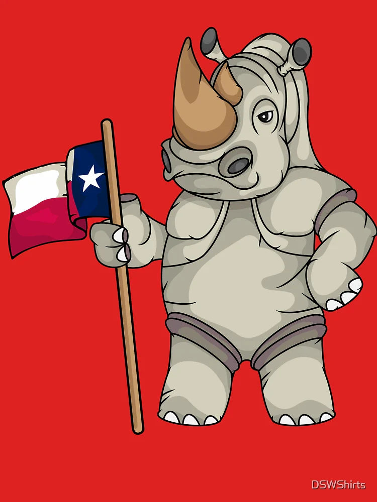Texas Lover Kids Rhinoceros Lover Gift Texas Flag Classic T-Shirt