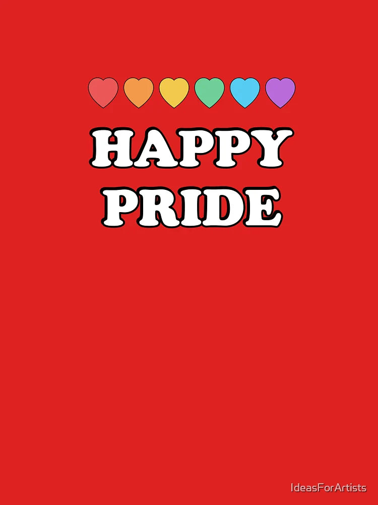 Happy Pride Rainbow Hearts   Classic T-Shirt