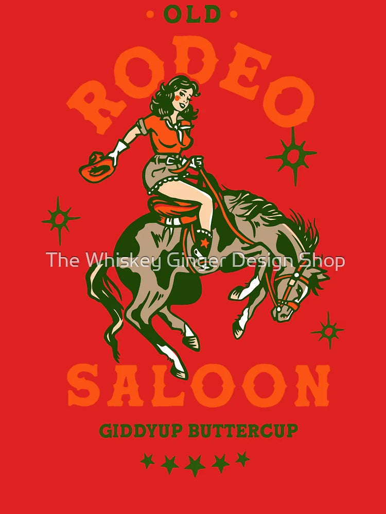 Old Rodeo Saloon: Giddyup Buttercup. Vintage Cowgirl Pinup Classic T-Shirt