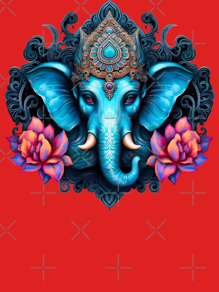 Beautiful Blue Lord Ganesh Indian Elephant God Classic T-Shirt