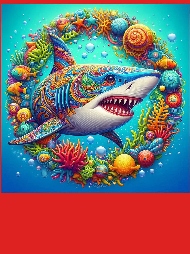 Psychedelic Shark : Colorful Ocean Vibe Classic T-Shirt