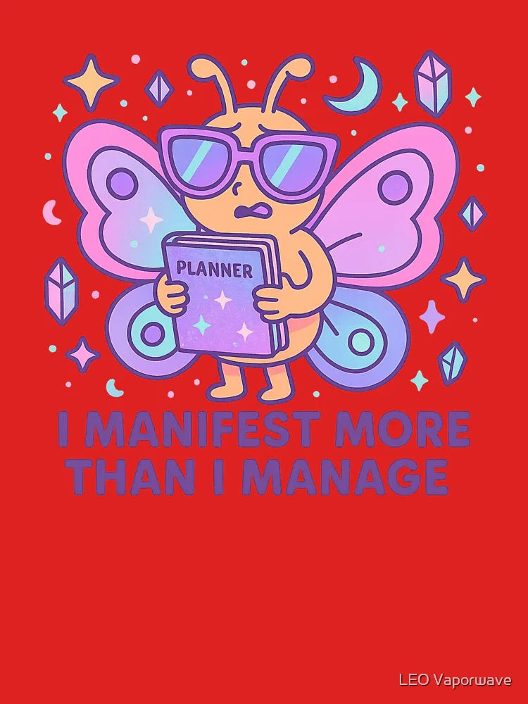 I Manifest More Than I Manage – Funny Butterfly Shirt, Vaporwave Cartoon Spiritual Design Classic T-Shirt