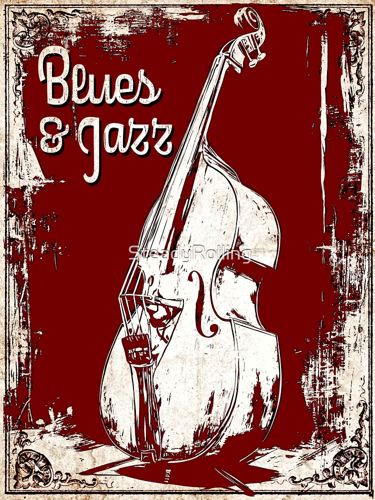 Blues & Jazz Upright Bass in colors Classic T-Shirt