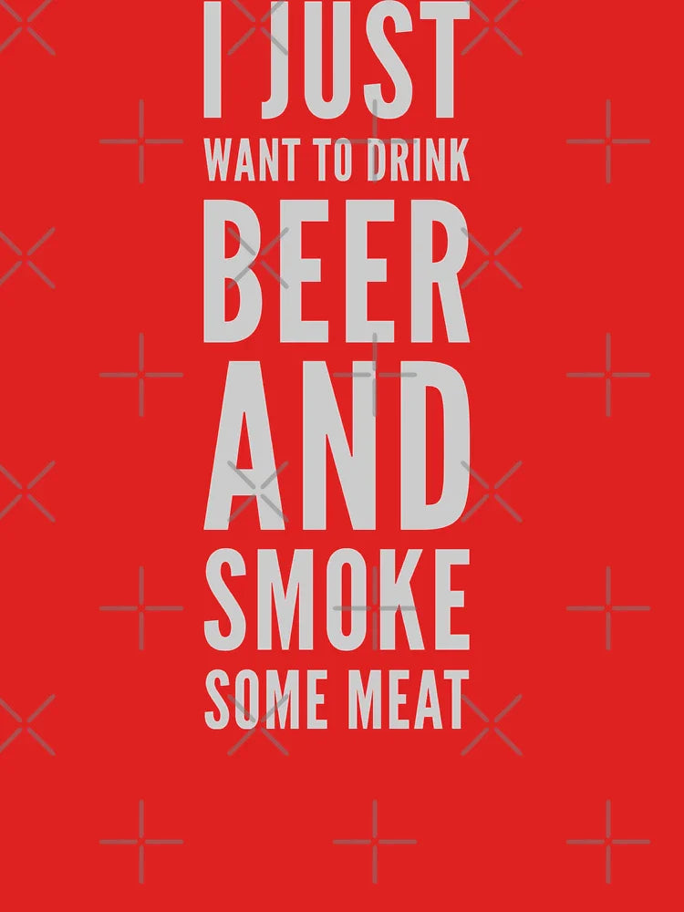 BBQ Smoking Pitmaster Gift Drink Beer Smoke Meat Classic T-Shirt