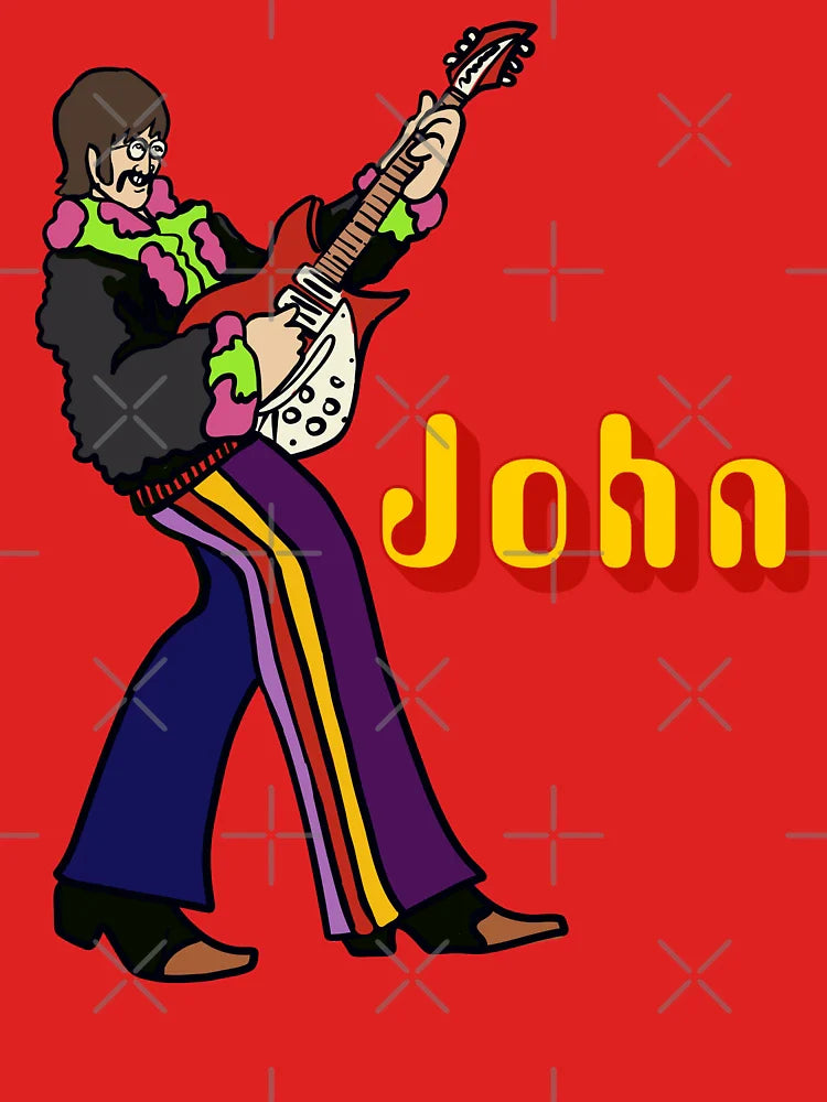 John Lennon Yellow Submarine character plays guitar in Pepperland  Classic T-Shirt