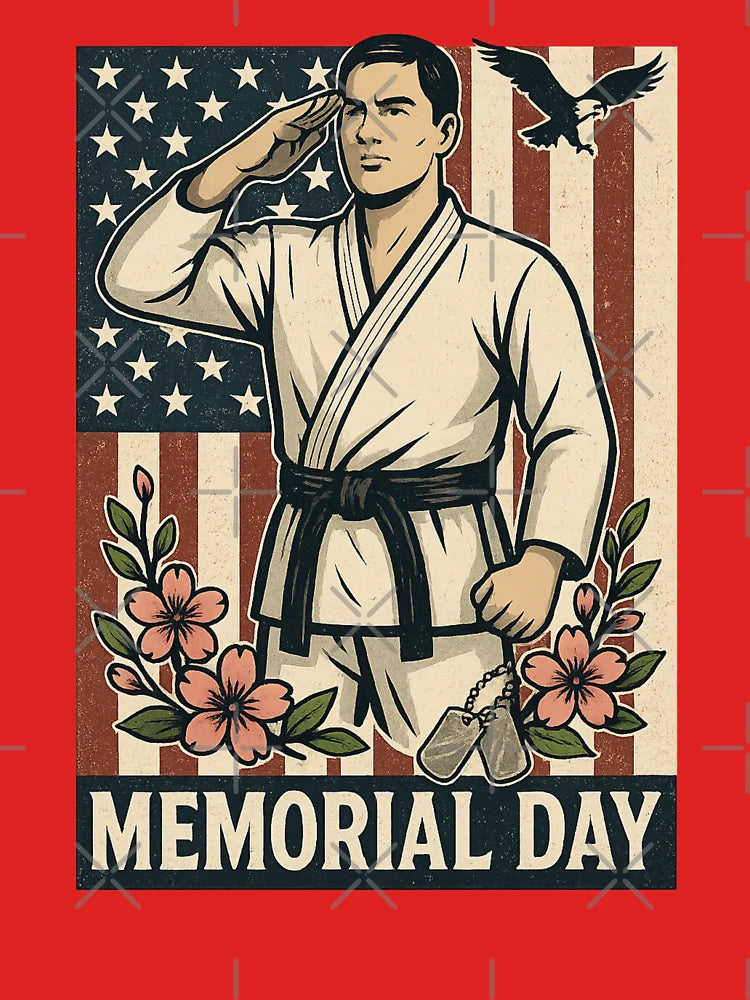 Memorial Day Martial Arts, Vintage Flag Karate Male Black Belt Classic T-Shirt