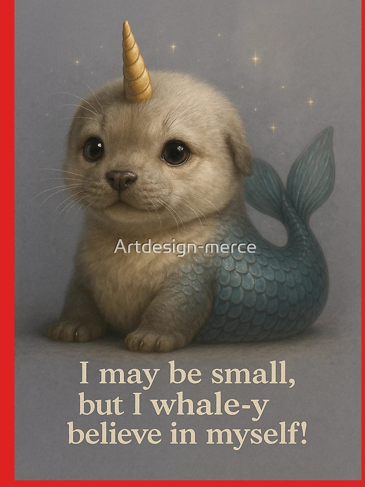 I Whale-y Believe in Myself ~ Cute Narwhal Seal Art Classic T-Shirt