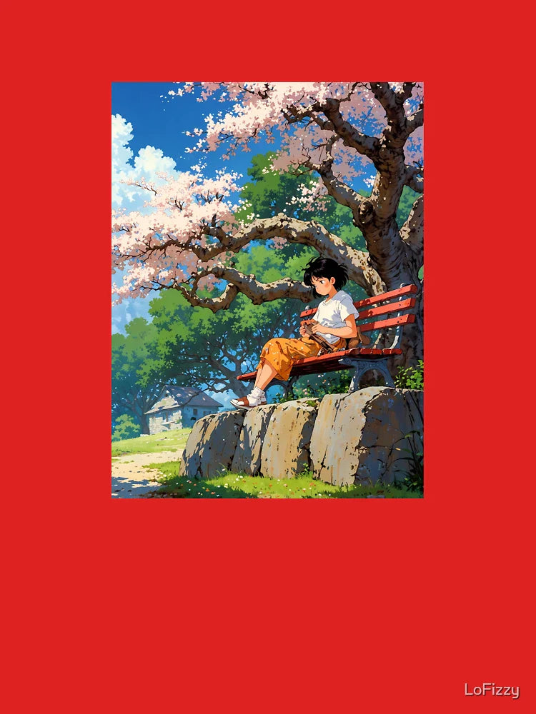 Dreaming on a Bench - A Dreamy Retro Anime Artwork Classic T-Shirt
