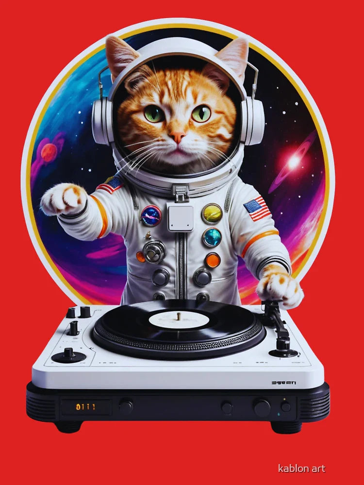 Space Cat DJ on Saturn's Rings Classic T-Shirt