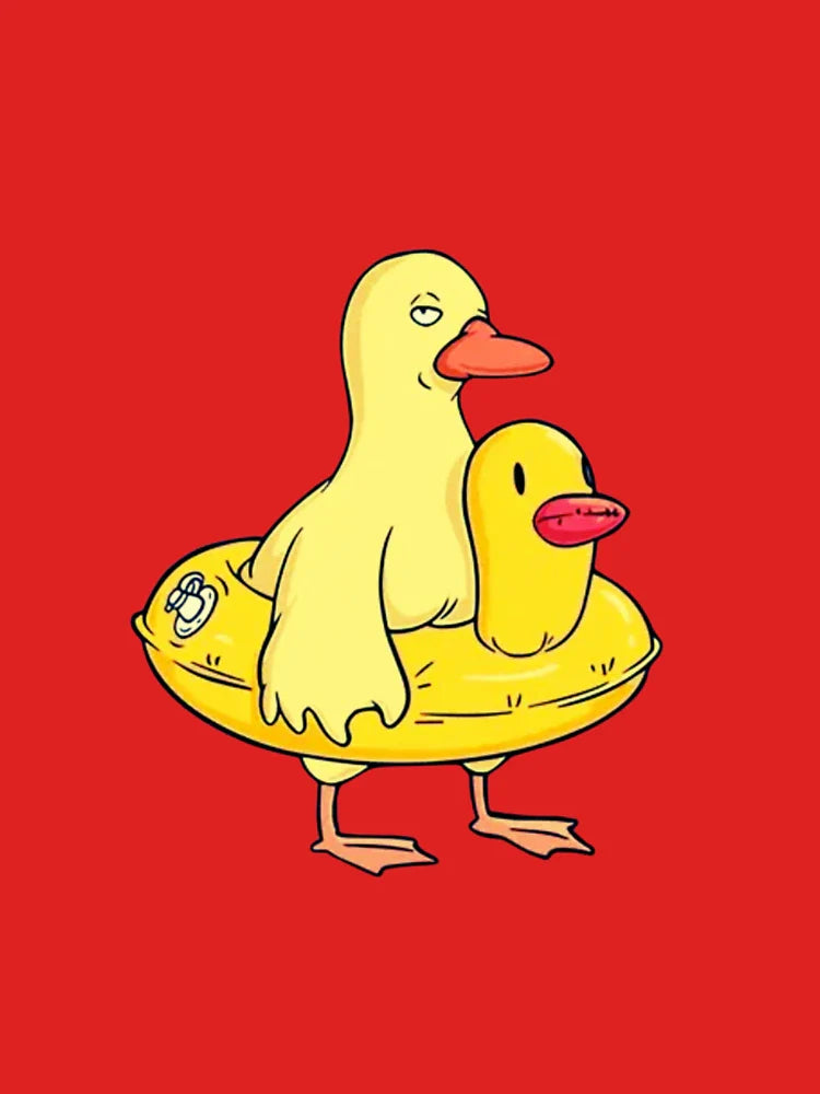 Double Duck in Inflatable Ring - Funny Cute Bird  Classic T-Shirt