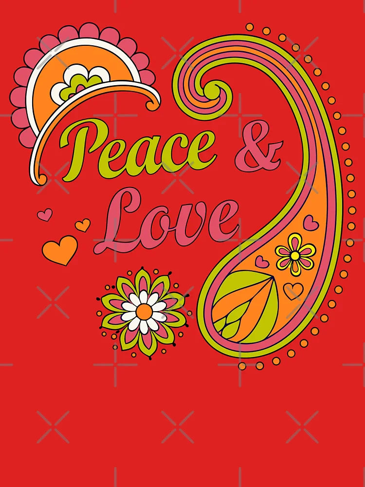 Groovy 60s Psychedelic Peace Love Paisley Floral Classic T-Shirt