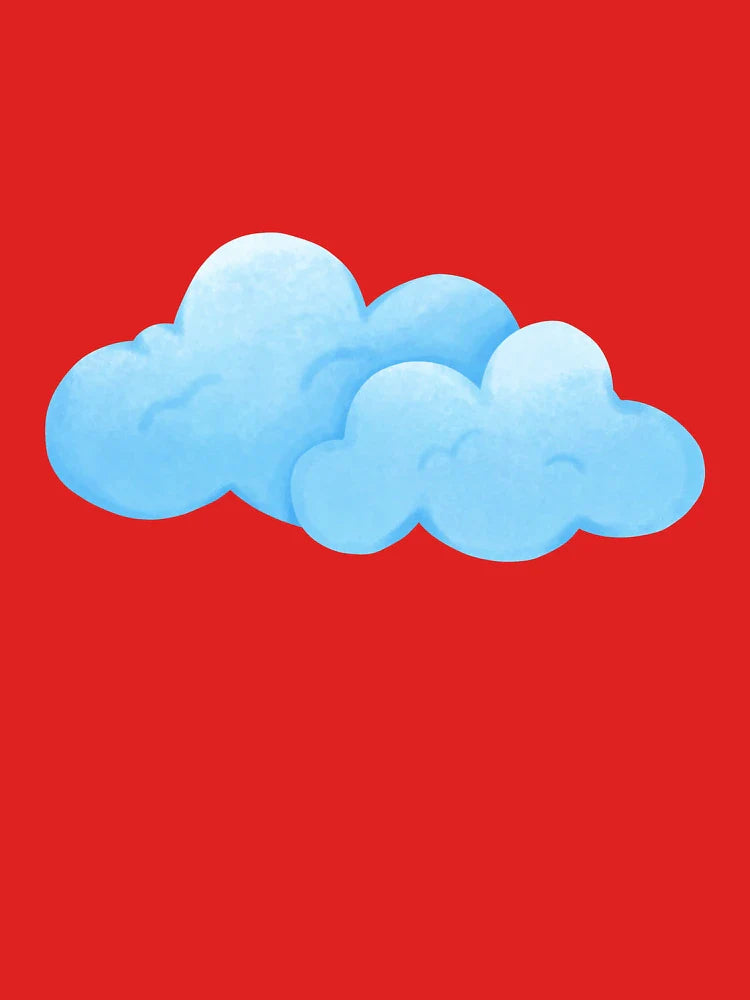 Cute Kawaii Blue Cloud Cartoon - Smiling Pastel Cloud Illustration Classic T-Shirt