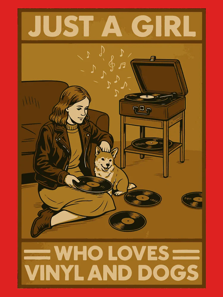 girl who love dogs and vinyl Classic T-Shirt