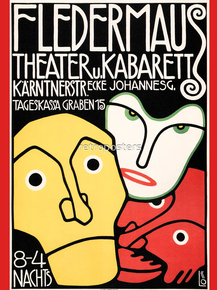 FLEDERMAUS THEATER CABARET 1900s Vintage Art Deco Lithograph Classic T-Shirt
