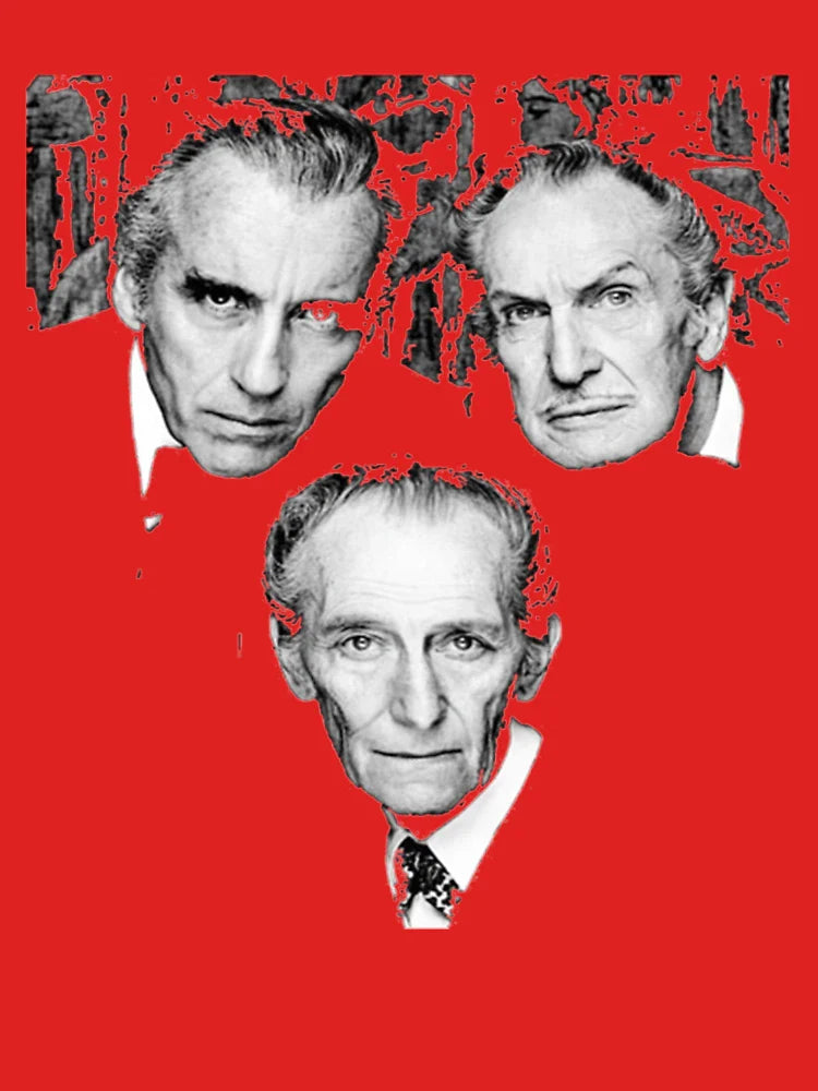 Christopher Lee Vincent Price Et Peter T-Shirt Christopher Lee Vincent Price et Peter Cushing Dracula Vampire Cult Film Horreur Classique Classic T-Shirt