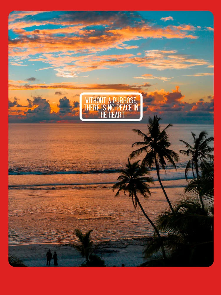 Inspirational Beach Quote Design #4 â€“ Without a Purpose There Is No Peace in the Heart â€“ AI Photo Art for Mindful Living Classic T-Shirt